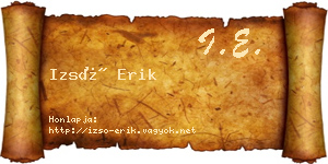 Izsó Erik névjegykártya